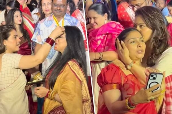 Vijaydashami 2025: Kajol ने किया सिंदूर खेला, बहन तनीषा ने मांगी आशीर्वाद | देखें